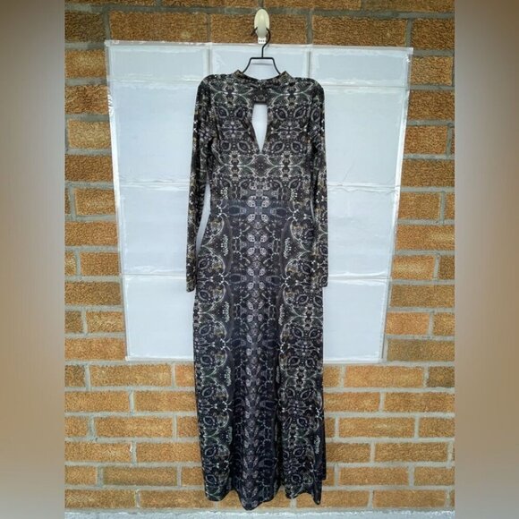 Free People Cabaret Long Sleeve Maxi Dress Dark Combo XS - Picture 7 of 15